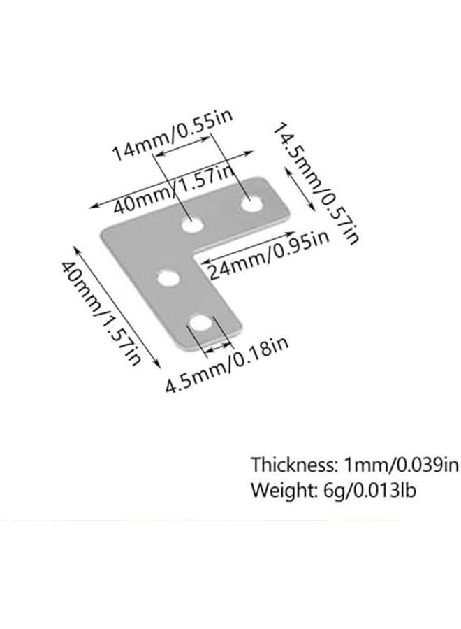 12 Pcs 40mm L Shaped Corner Brackets For Furniture Shelves Cabinet Repair - Image 3