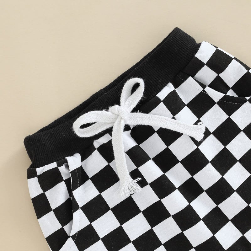 Thilsidee Toddler Baby Boy Girl Checkerboard Plaid Pants Elastic Waist Casual Trousers Spring Summer Fall Winter Long Pants (A-Black, 0-6 Months) - Image 4