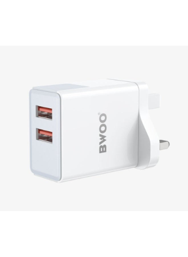 BWOO 36W Dual Port USB Fast Charger Adapter for UK - Image 2