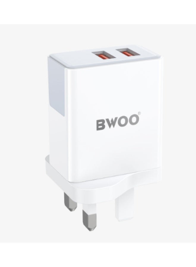 BWOO 36W Dual Port USB Fast Charger Adapter for UK - Image 3