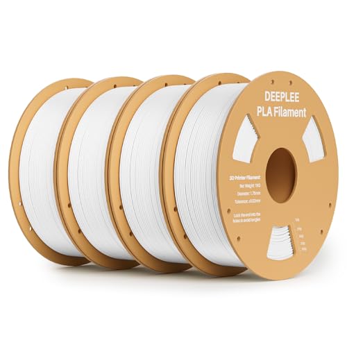 DEEPLEE PLA 1.75mm 3D Printer Filament, Dimensional Accuracy +/- 0.02mm, Neatly Wound, No Clogging, Vacuum Package, Fits for Most FDM 3D Printers, Cardboard Spool 4kg White - Image 1