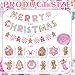 Epakh 51 Pcs Pink Christmas Gingerbread Man Decorations Christmas Gingerbread Banners with Candy House Hanging Swirls Pink Ceiling Streamers for Xmas Holiday Party Supplies - Image 4