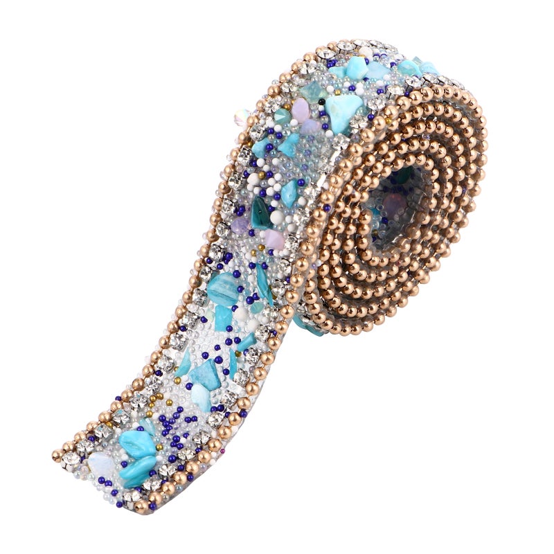 Lace Trim for DIY Crafts, Rhinestone Decorations, Versatile Mesh for Events - Image 1