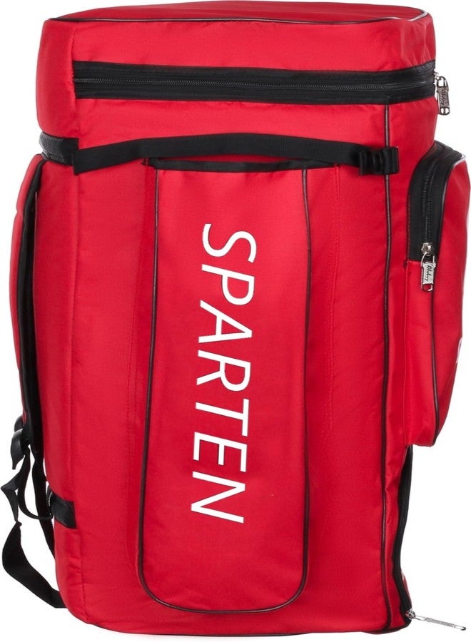 SPARTEN Cricket kit Bag daffle Bag Code Material Cricket kit Bag with Shoes Compartment and 2 BAT Pocket (Red) - Image 3