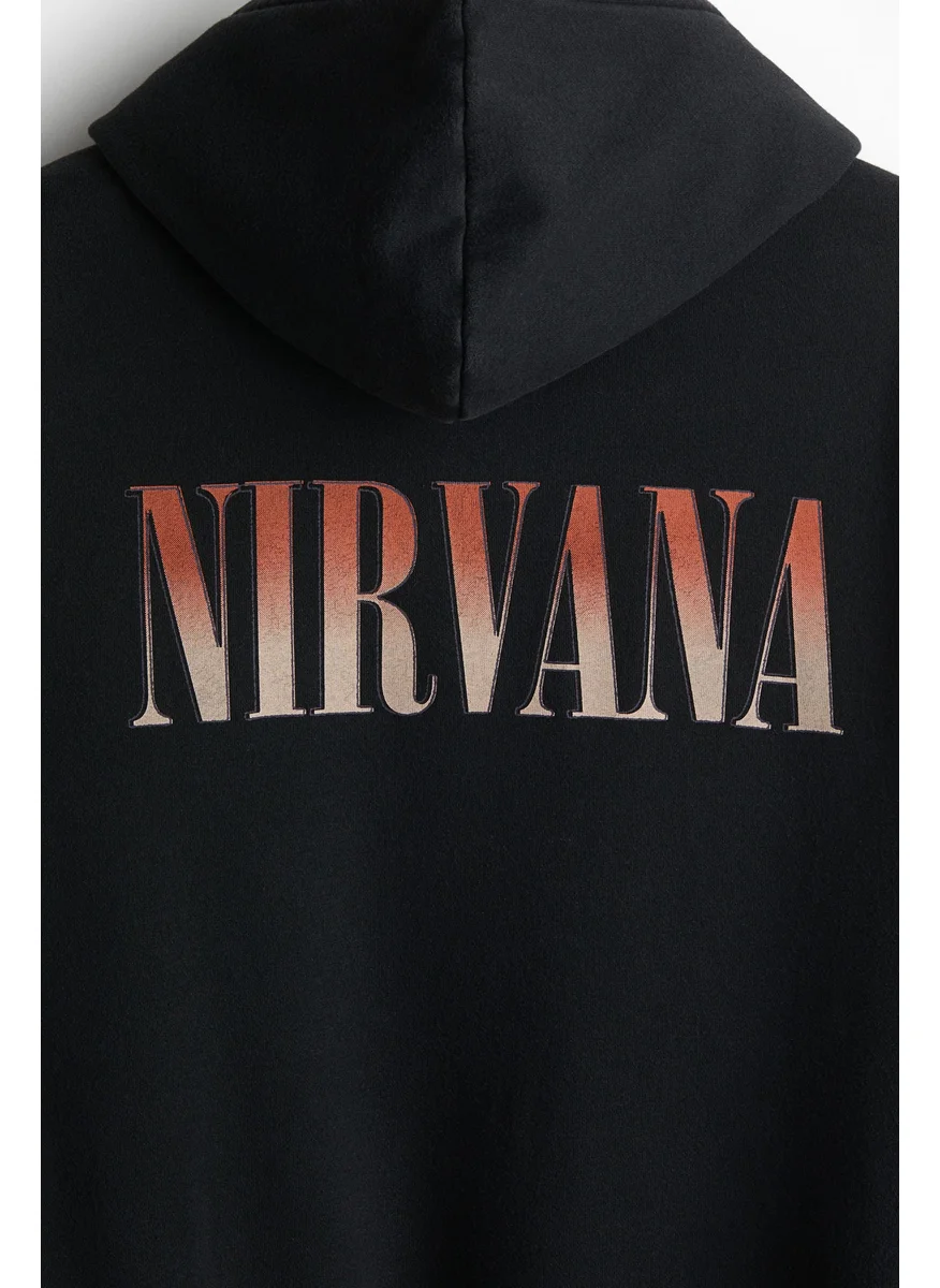 H&M Relaxed Fit Nirvana Printed Hoodie