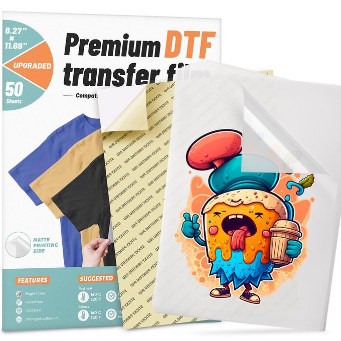 KASYU Dtf Transfer Film, 50 Sheets 8.5"*11" Dtf Paper With Smart Printing Pad For All Sublimation&Dtf Printers,Dtf Film For Sublimation Hack,Upgraded Premium Direct To Film For All Fabrics - Image 4