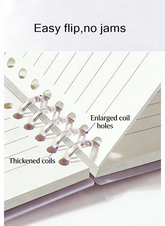 مجموعة من 4 دفاتر حلزونية للطلاب، صفحات قابلة للفصل، غلاف ورقي ملون، 60 ورقة / 120 صفحة، دفاتر للكتابة وفن الأوريغامي للمدرسة - Image 5