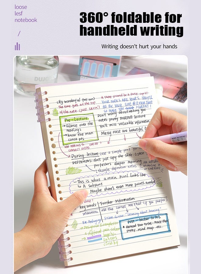 مجموعة من 4 دفاتر حلزونية للطلاب، صفحات قابلة للفصل، غلاف ورقي ملون، 60 ورقة / 120 صفحة، دفاتر للكتابة وفن الأوريغامي للمدرسة - Image 3