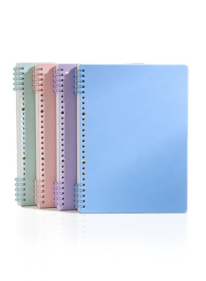 مجموعة من 4 دفاتر حلزونية للطلاب، صفحات قابلة للفصل، غلاف ورقي ملون، 60 ورقة / 120 صفحة، دفاتر للكتابة وفن الأوريغامي للمدرسة - Image 1