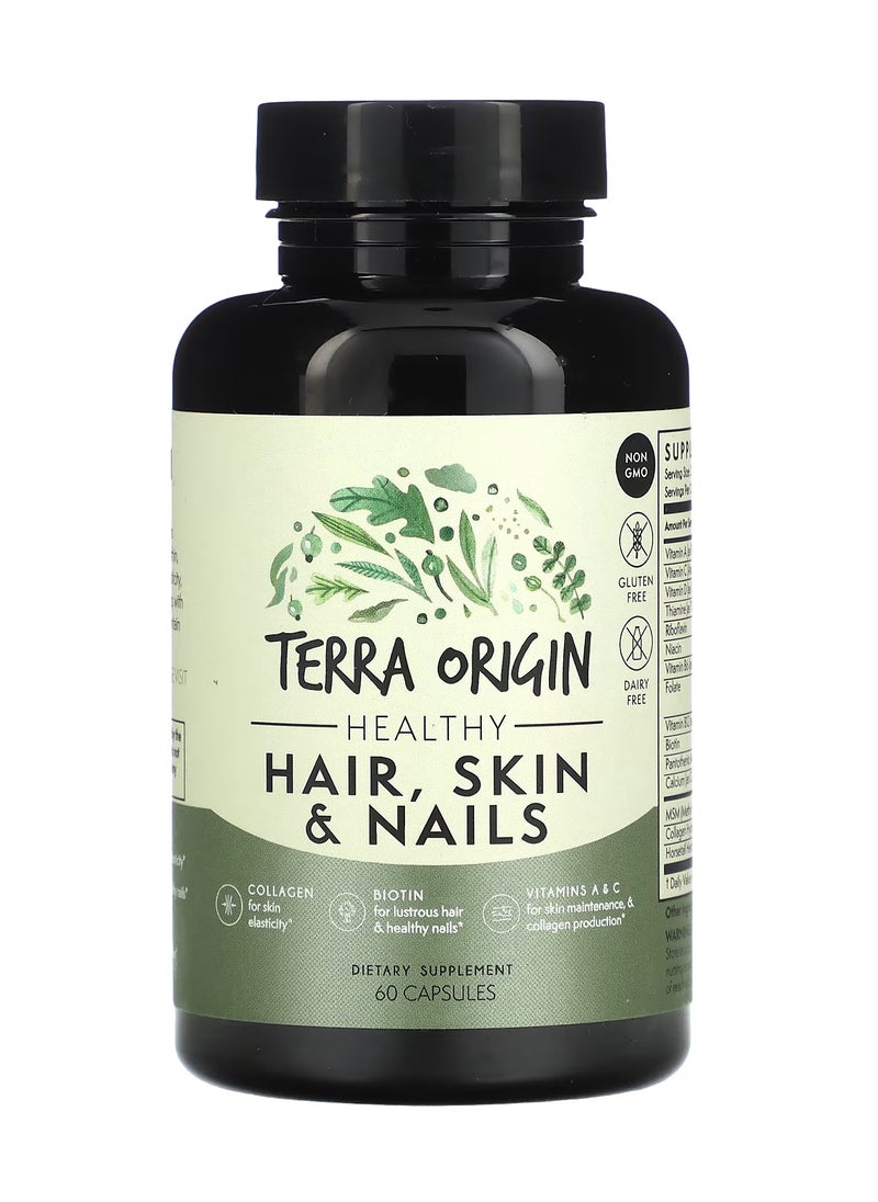 Terra Origin Healthy Hair, Skin & Nails, 60 Capsules