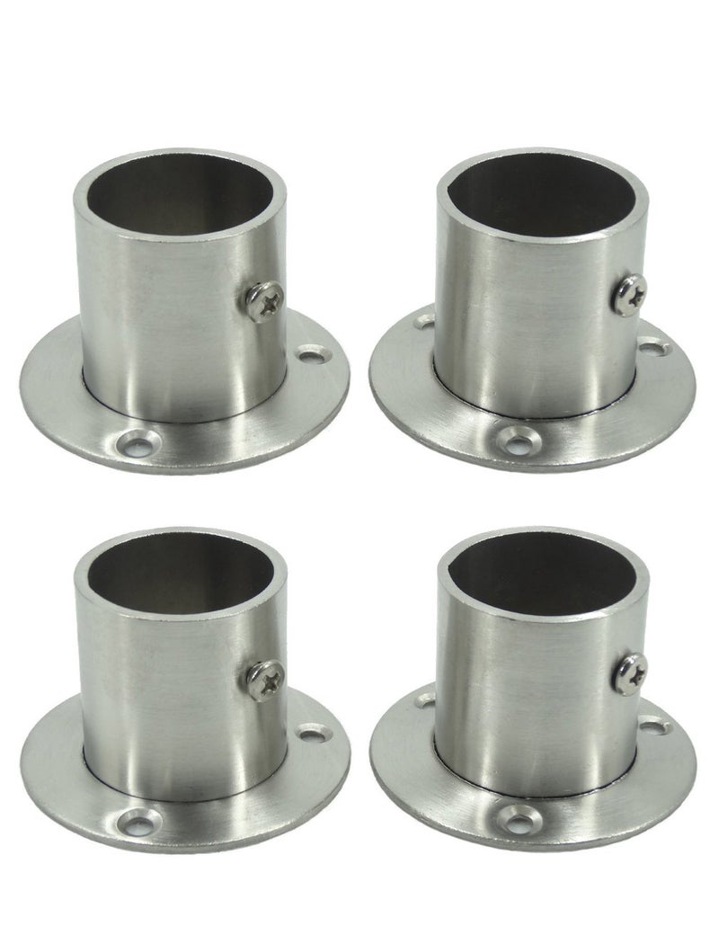 Rmdusk Stainless Steel Closet Wardrobe Rod Holder Socket End Support Bracket Flange for 32mm (Set of 4) - Image 3