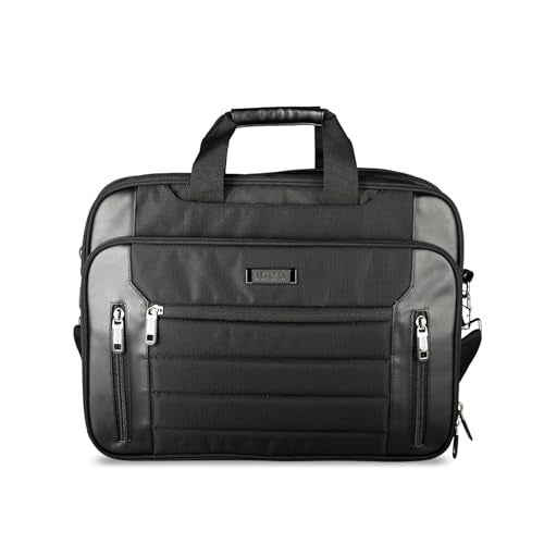 Kenneth Cole Reaction Keystone 1680d Polyester Dual Compartment 17 Laptop Business Portfolio Black
