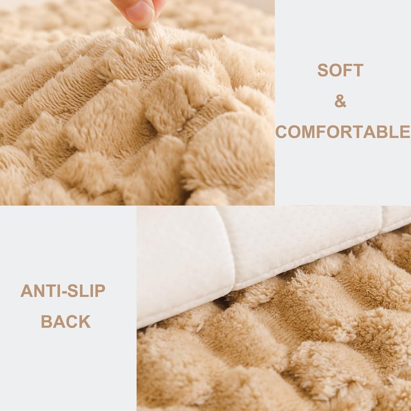 Couch Cover for Dogs Washable, Fuzzy Pet Couch Covers for 3 Cushion Sofa Pet Friendly, Non Slip Sofa Cover (Coffee, 27.6" x 82.7") - Image 3