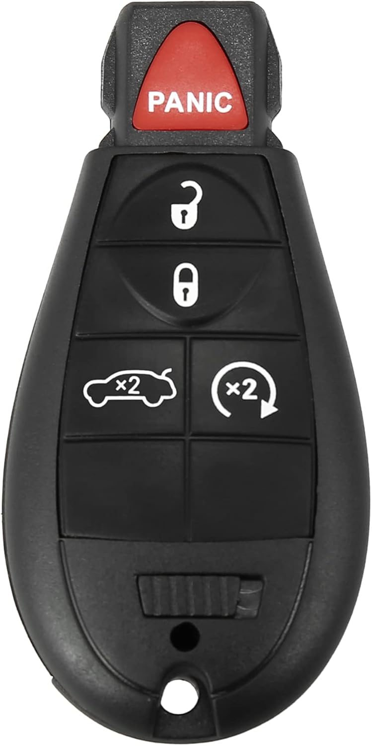 X AUTOHAUX Replacement Keyless Entry Remote Car Key Fob M3N5WY783X 433Mhz for Dodge Challenger 2008-2014 5 Buttons with Door Key IYZ-C01C - Image 1