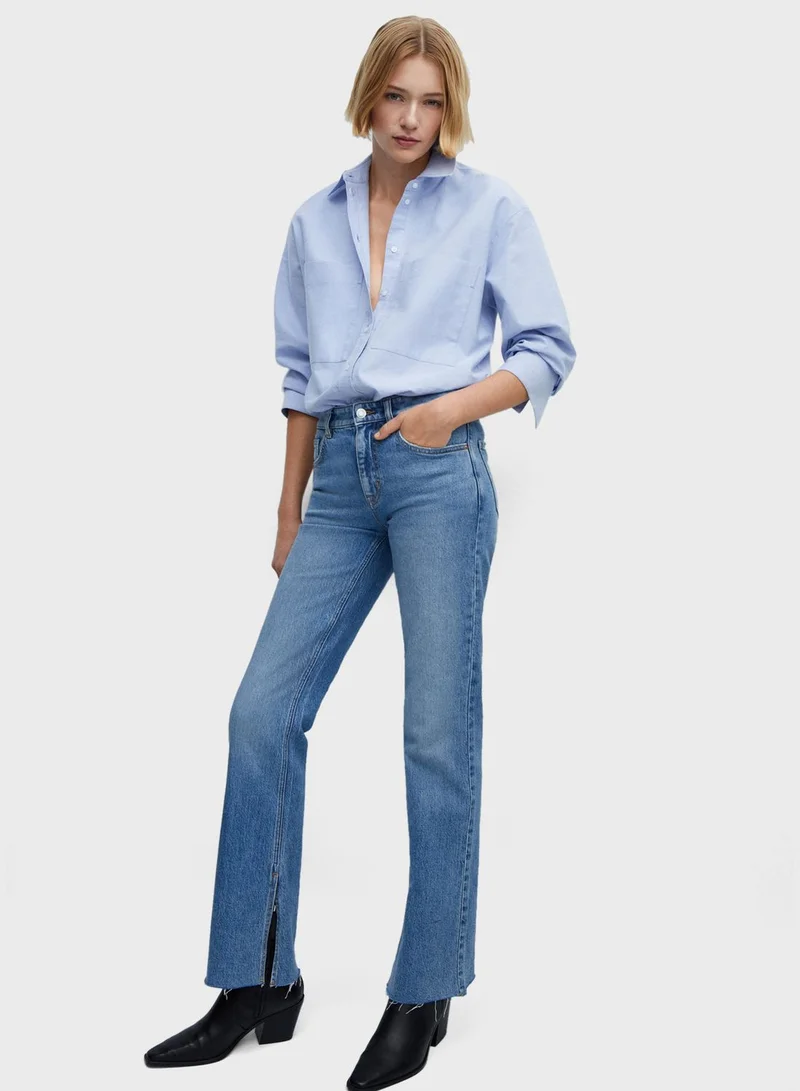 مانجو Slit Hem Jeans