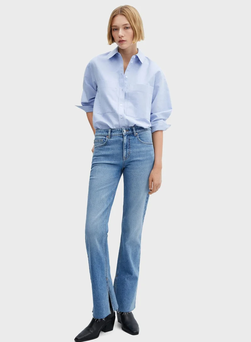مانجو Slit Hem Jeans