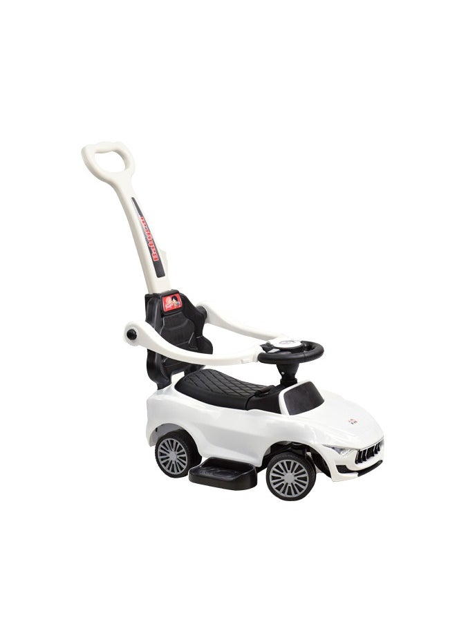 Kiko - Kiko Ride On Car With Push Bar-White - Image 1
