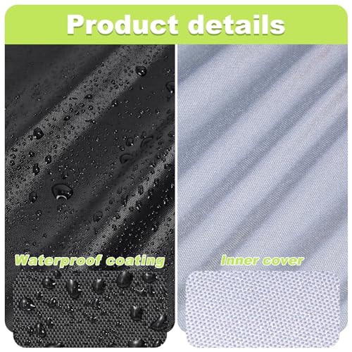 Uranshin Stacking Outdoor Chair Cover Waterproof, Uranshin Outdoor Patio Furniture Covers Stacked Chairs 210D, Lounge Chair Covers Outdoor Stack Chairs for All Weather Protection, Black, 25"L x 25"W x 47”H - Image 4