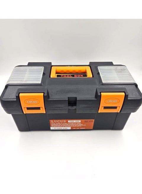 Lucus Tool Box, 25.5 x 48.5 x 25 cm, Black and Orange