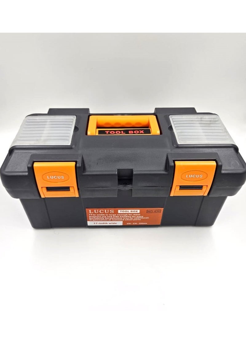 lucus - Lucus Tool Box, 25.5 x 48.5 x 25 cm, Black and Orange - Image 1