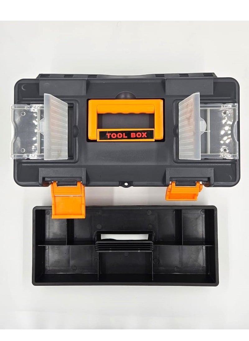 lucus - Lucus Tool Box, 25.5 x 48.5 x 25 cm, Black and Orange - Image 1