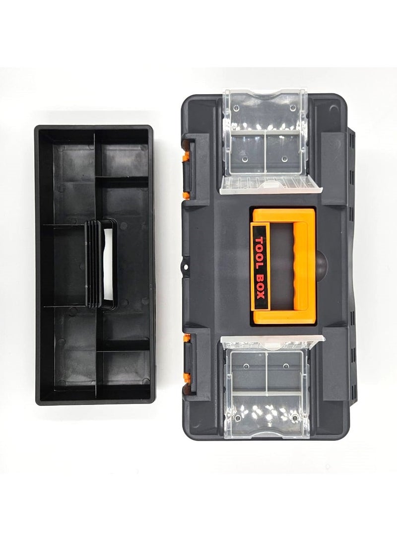 lucus - Lucus Tool Box, 25.5 x 48.5 x 25 cm, Black and Orange - Image 1