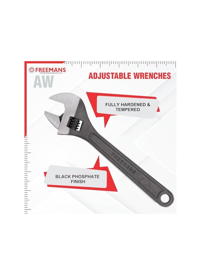 FREEMANS 6-Inch Phosphate Finish Adjustable Wrench - Image 2