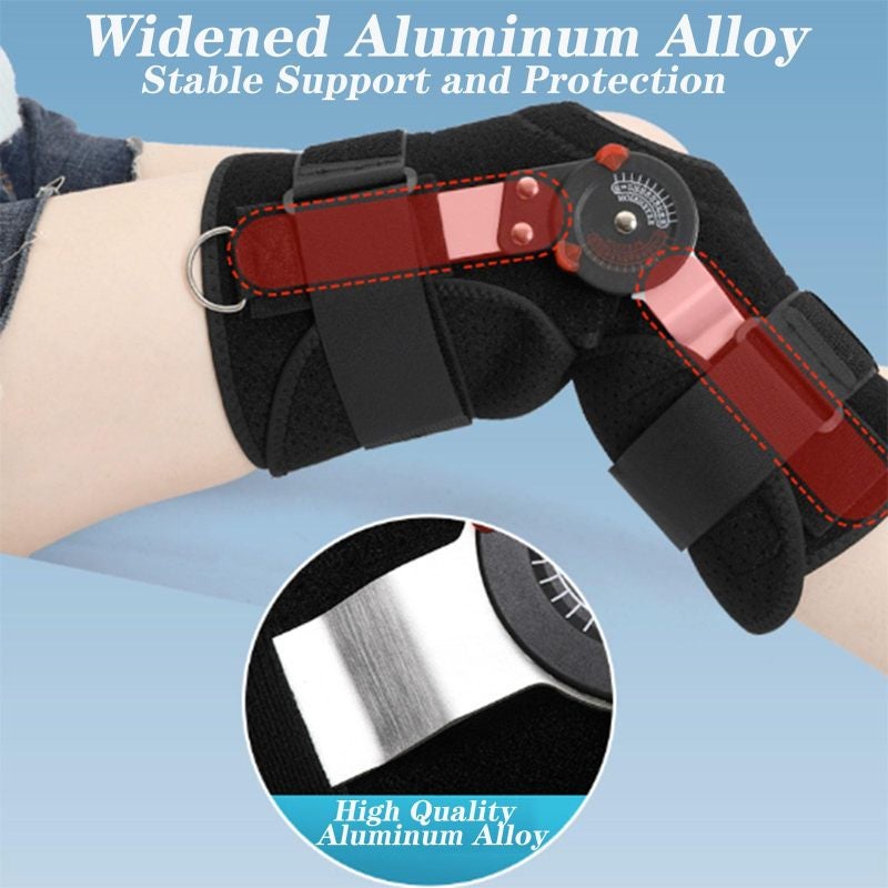 Hinged Knee Brace Size S Black 3D Silicone Gel Padding for Meniscus Protection - Bionic Aluminum Support Frame Bidirectional Motion Adjustment for Post-Surgery Rehabilitation - Image 2