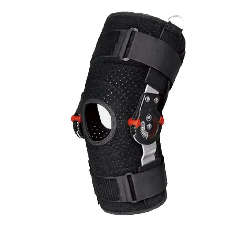 Hinged Knee Brace Size S Black 3D Silicone Gel Padding for Meniscus Protection - Bionic Aluminum Support Frame Bidirectional Motion Adjustment for Post-Surgery Rehabilitation - Image 1