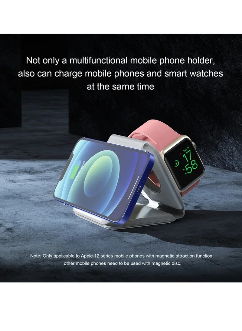 AROAQ 3 In 1 Magnetic Wireless Charger, Foldable Magnetic Charging Station, Fast And Stable Wireless Charging Pad, Portable Fast Charging Dock Station For Watch Earphones Mobile, (Black) - Image 4