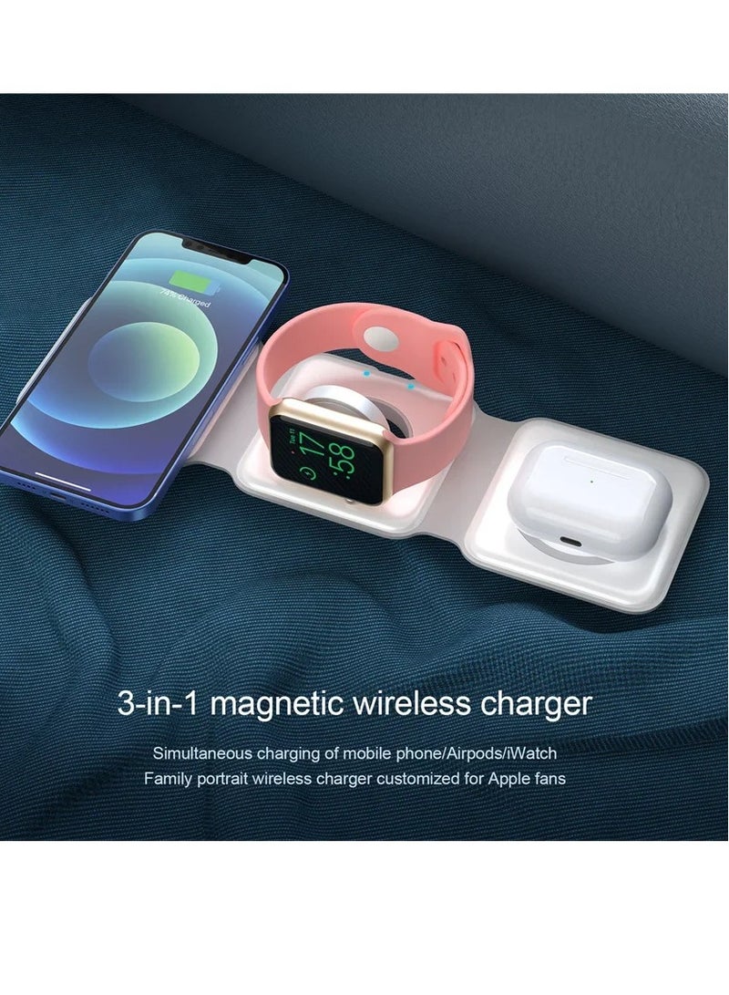AROAQ 3 In 1 Magnetic Wireless Charger, Foldable Magnetic Charging Station, Fast And Stable Wireless Charging Pad, Portable Fast Charging Dock Station For Watch Earphones Mobile, (Black) - Image 5
