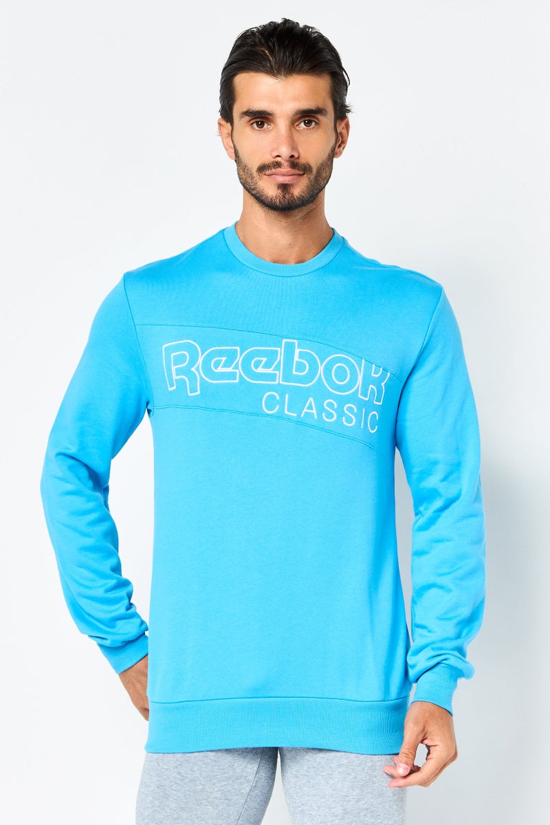 Reebok Men Sportswear Fit Embroidered Logo Outdoor Sweatshirt, Blue - Image 1