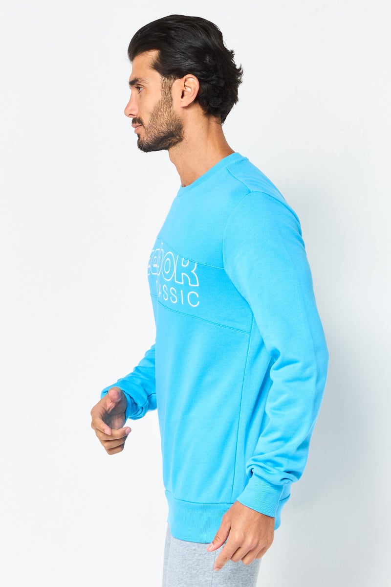 Reebok Men Sportswear Fit Embroidered Logo Outdoor Sweatshirt, Blue - Image 3