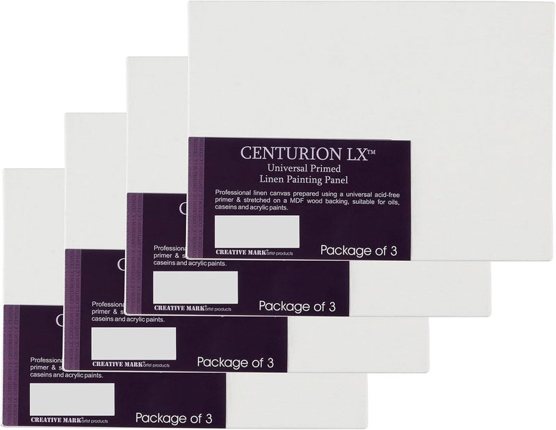 Centurion All-Media Primed Linen Panels - 4x6 12 Pack - 11oz Universal Primed Canvas Boards for Painting, Mounted on MDF Wood, Non-Warping, Ideal for Artists, Professionals, and Painters - Image 1
