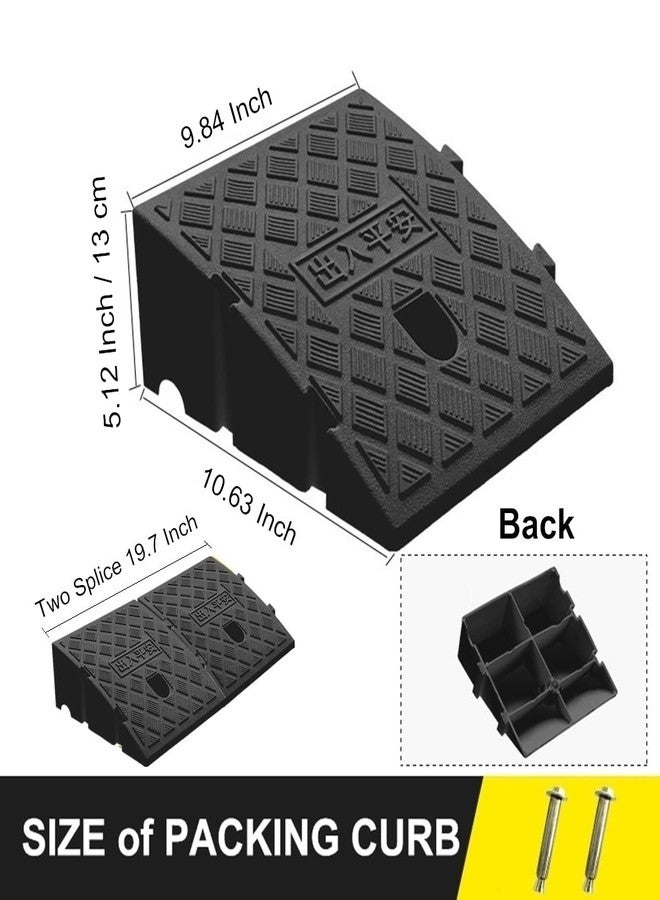 Deshitong 2Pack Curb Ramp Black Color with one Large Hose Hook, Portable Lightweight Heavy Duty Plastic Driveway Curb Ramps for Low Cars,Motorcycle Ramp,Curb Ramps (5.12 inch High) - Image 3