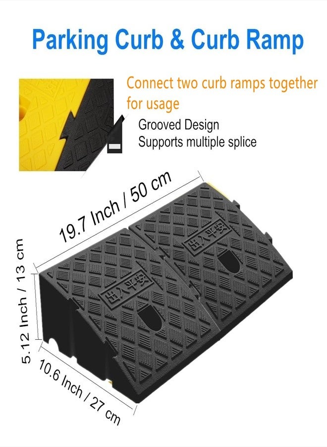 Deshitong 2Pack Curb Ramp Black Color with one Large Hose Hook, Portable Lightweight Heavy Duty Plastic Driveway Curb Ramps for Low Cars,Motorcycle Ramp,Curb Ramps (5.12 inch High) - Image 2