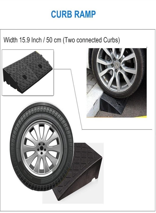 Deshitong 2Pack Curb Ramp Black Color with one Large Hose Hook, Portable Lightweight Heavy Duty Plastic Driveway Curb Ramps for Low Cars,Motorcycle Ramp,Curb Ramps (5.12 inch High) - Image 4