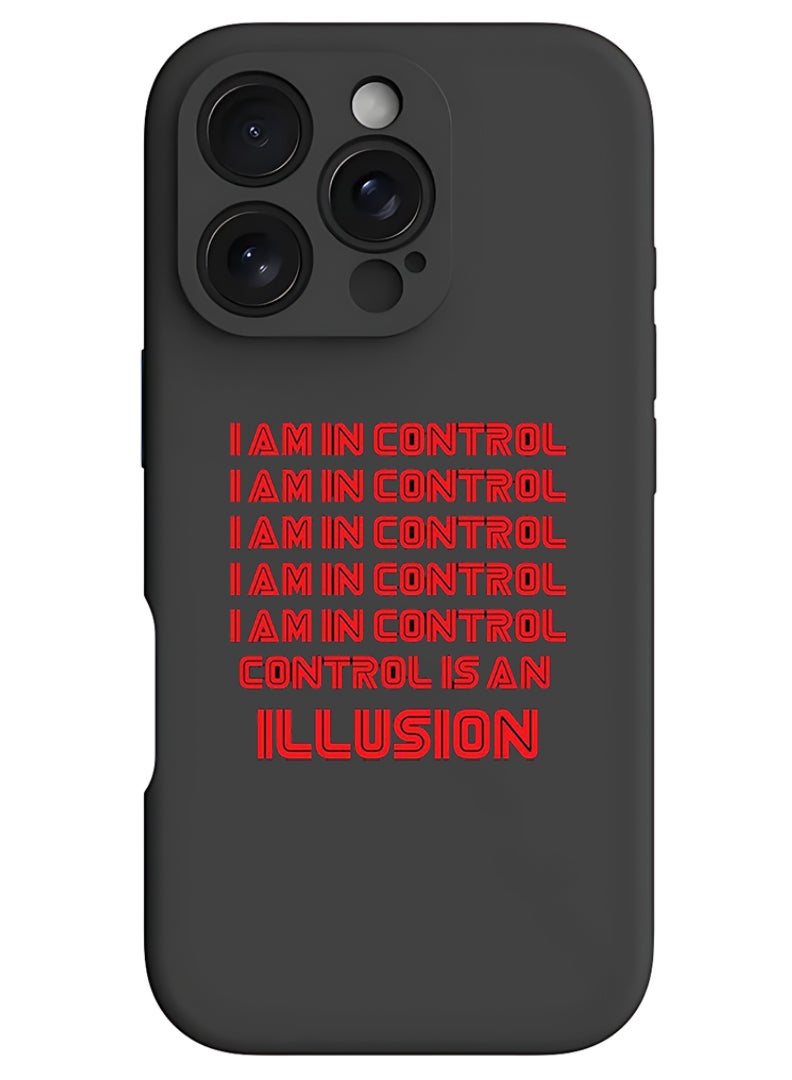 Theodor iPhone 16 Pro Black Protective Slim Fit Case Liquid Silicone Cover with Full Body Protection Anti-Scratch Shockproof Case For iPhone - Control - Image 1