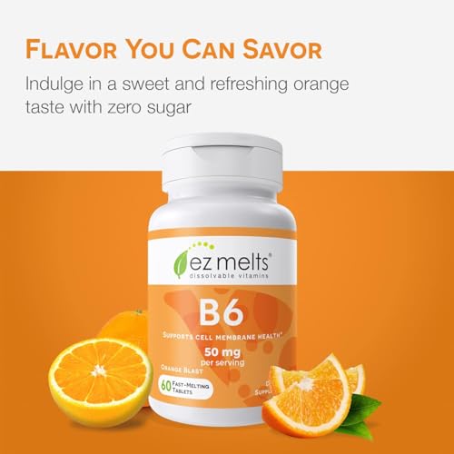 EZ Melts Dissolvable Vitamin B6 50 mg, Sugar-Free, 1-Month Supply - 1 Pack - Image 5
