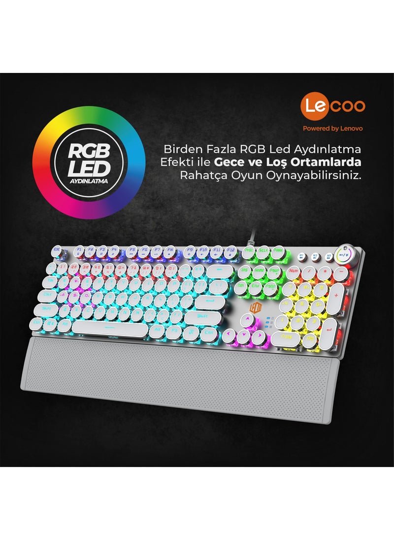 Lenovo KG1102 USB Wired Mechanical Gaming Q Metallic Keyboard with Macro Keys and RGB LED Backlight