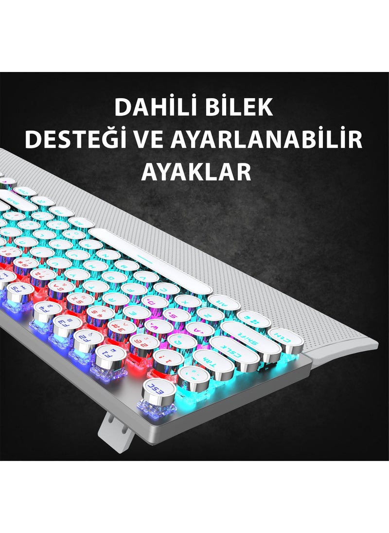 Lenovo KG1102 USB Wired Mechanical Gaming Q Metallic Keyboard with Macro Keys and RGB LED Backlight