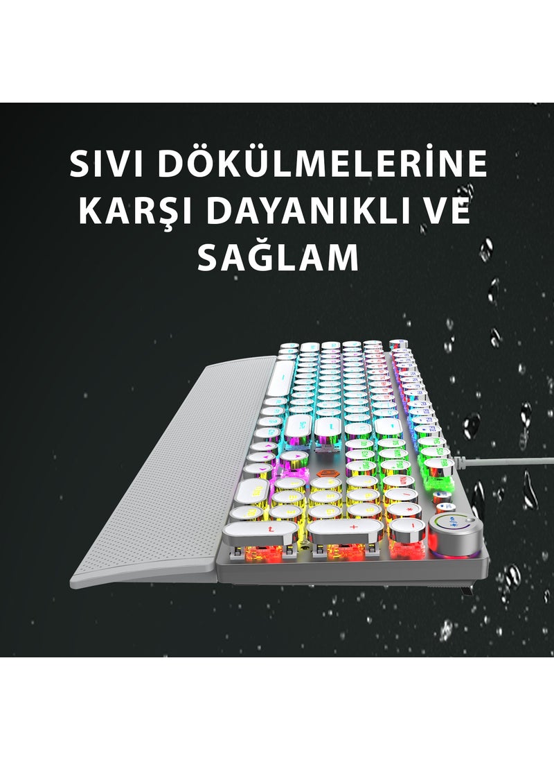 Lenovo KG1102 USB Wired Mechanical Gaming Q Metallic Keyboard with Macro Keys and RGB LED Backlight