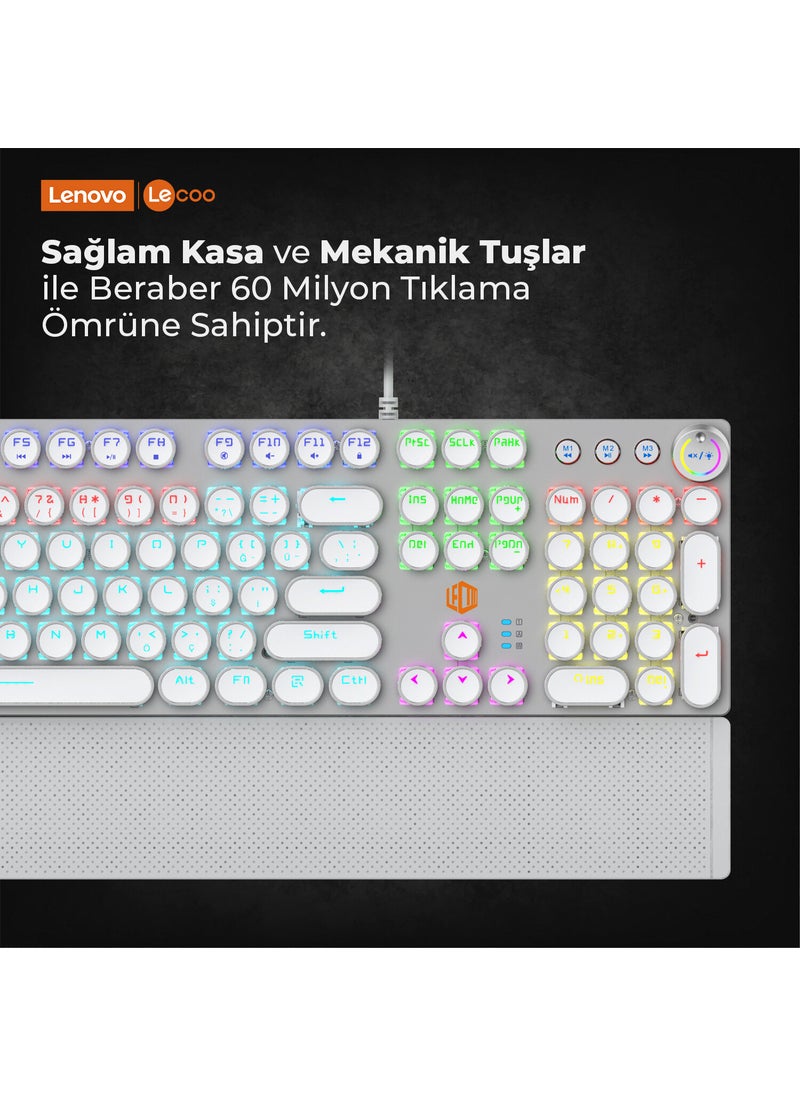 Lenovo KG1102 USB Wired Mechanical Gaming Q Metallic Keyboard with Macro Keys and RGB LED Backlight