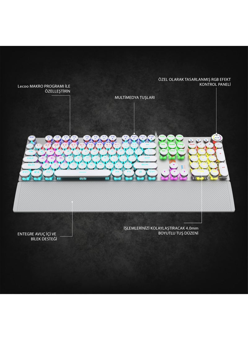 Lenovo KG1102 USB Wired Mechanical Gaming Q Metallic Keyboard with Macro Keys and RGB LED Backlight