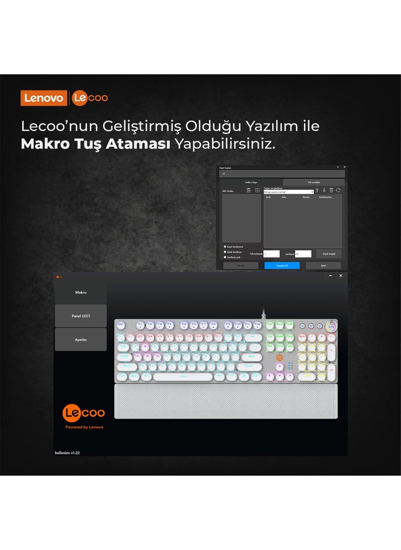 Lenovo KG1102 USB Wired Mechanical Gaming Q Metallic Keyboard with Macro Keys and RGB LED Backlight