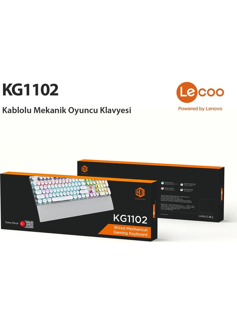 Lenovo KG1102 USB Wired Mechanical Gaming Q Metallic Keyboard with Macro Keys and RGB LED Backlight