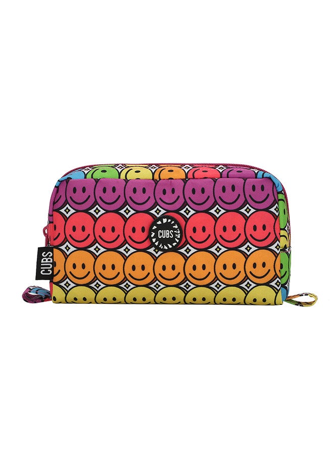 CUBS Smiley Face Print Waterproof pencil case pouch with zip closure - Image 1