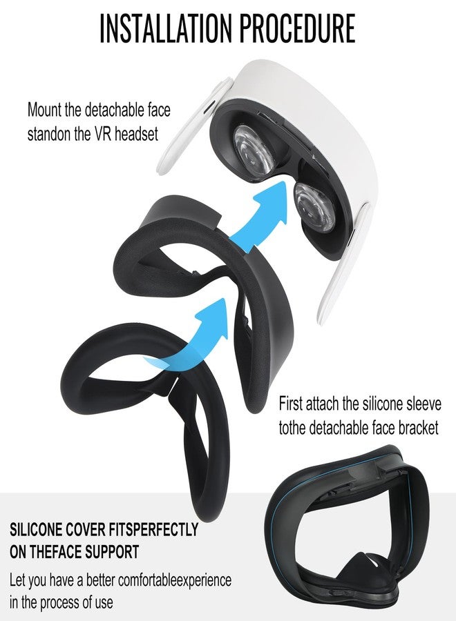 Hounyoln Silicone Case for Meta Quest 3s,Soft Face Cover Virtual Reality Accessories, Q3s VR Facial Skin 1 pcs - Image 3