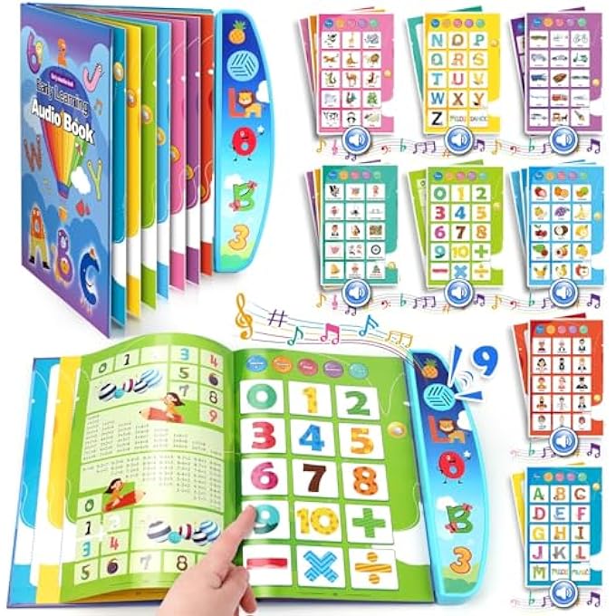 TODDLER LEARNING TOYS FOR KIDS, INTERACTIVE SENSORY BUSY BOOK WITH ALPHABET, NUMBERS, SONGS, EARLY LEARNING ACTIVITIES, FINE MOTOR SKILLS DEVELOPMENT, QUIET EDUCATIONAL GIFT FOR PRESCHOOL KIDS(BLUE) - Image 1