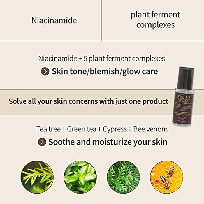 BENTON Snail Bee Ultimate Serum Plus 35ml (1.18 fl.oz.) - Snail Secretion Filtrate, Bee Venom, Tea Tree Leaf Water Contained Skin Nourishing & Soothing Facial Serum for Sensitive, Dry Skin - Image 4